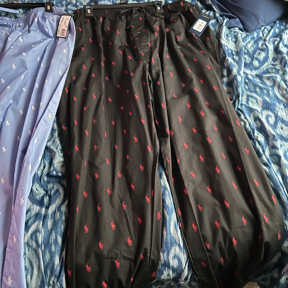 Polo by Ralph Lauren Black and Red Men's Pants